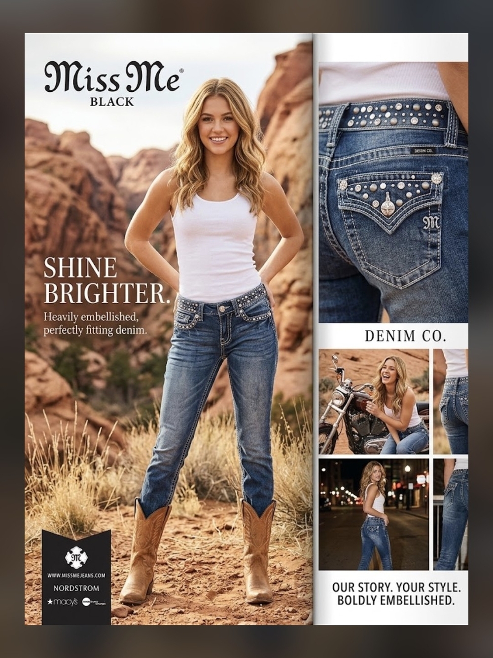 Miss Me Embellished Women's Blue Jeans